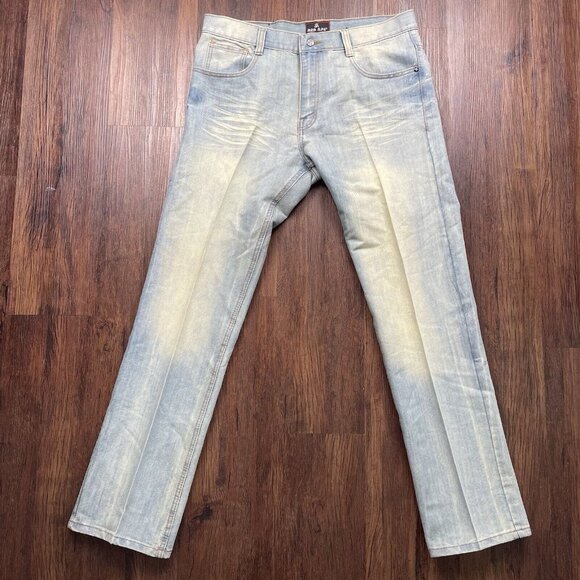 Red Ape Jeans Mens 34 Blue Denim Baggy Wide Leg Hip Hop Rap Streetwear Y2K - Picture 1 of 10